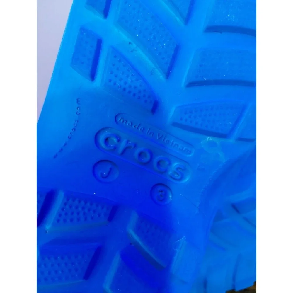 Crocs Handle It Classic Blue Rubber Rain Boots Youth Size J3 12803